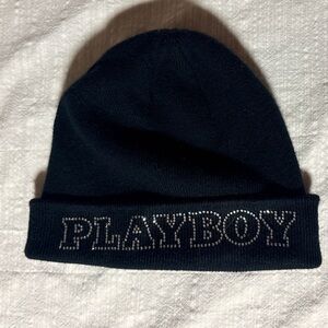 Black playboy beanie